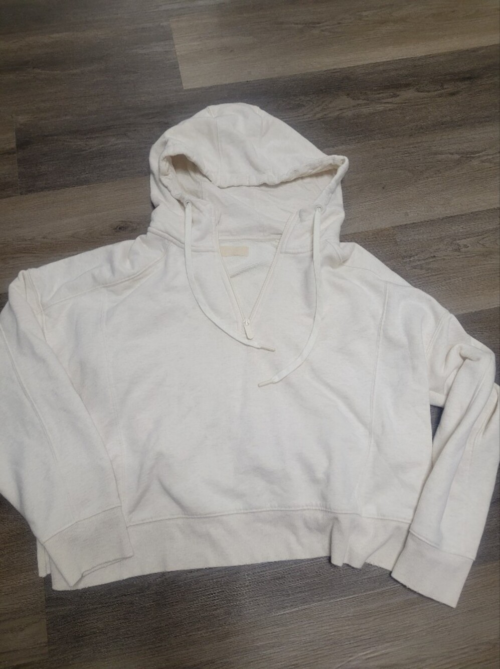 nuuds Cream Hooded Cropped Pullover - Picture 1 of 5